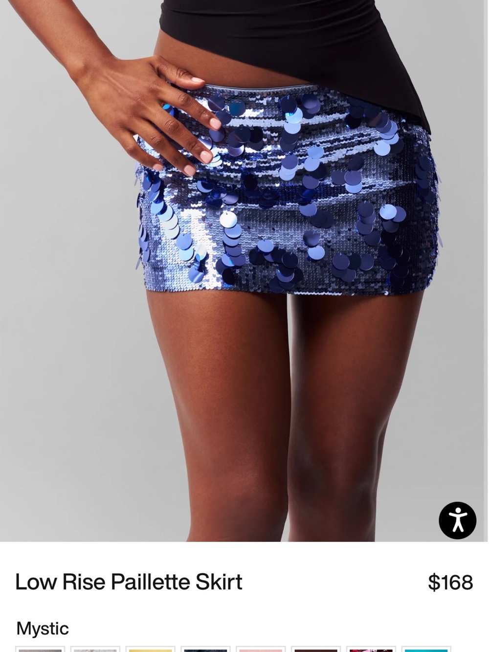 Guizio Low Rise Paillette Skirt